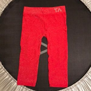 Red glitter TA leggings